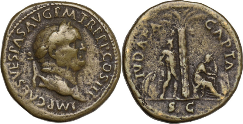 Vespasian (69-79 AD). AE Paduan, imitating the Sestertius 'Iudaea Capta', 16th-1...