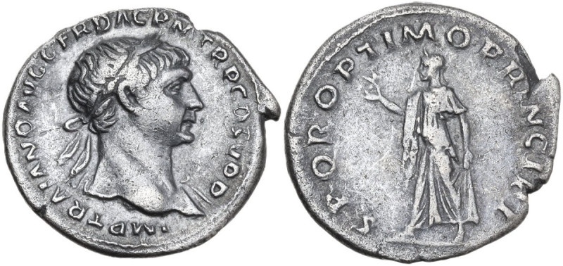 Trajan (98-117). AR Denarius, 103-104. Obv. IMP TRAIANO AVG GER DAC PM TR P COS ...
