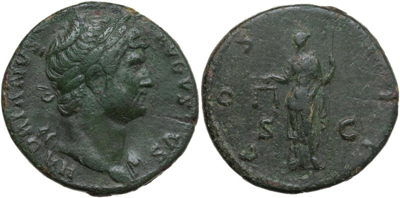 Hadrian (117-138). AE Sestertius, c. AD 125-128. Obv. HADRIANVS AVGVSTVS. Laurea...