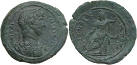 Hadrian (117-138). AE 36 mm, Alexandria mint (Egypt), dated RY 11 (126-127). Obv. Laureate, draped and cuirassed bust right, seen from behind. Rev. Se...