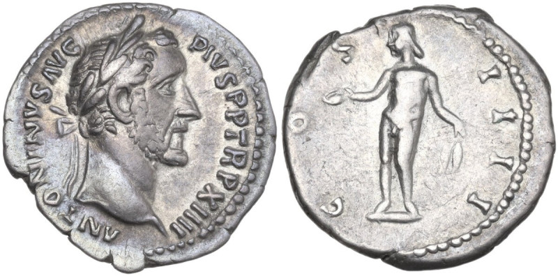 Antoninus Pius (138-161). AR Denarius, 150-151. Obv. Laureate bust right. Rev. G...