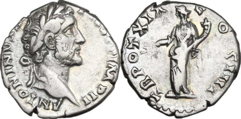 Antoninus Pius (138-161). AR Denarius, 155-156. Obv. ANTONINVS AVG PIVS P P IMP ...