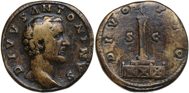 Divus Antoninus Pius (after 161 AD). AE Sestertius, Rome mint, 161 AD. Obv. DIVV...