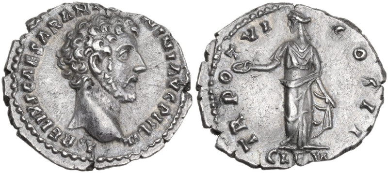 Marcus Aurelius as Caesar (139-161). AR Denarius, 151-152. Obv. AVRELIVS CAESAR ...