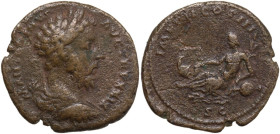 Marcus Aurelius (161-180). AE As, Rome mint, 174-175. Obv. M ANTONINVS AVG TR P XXIX. Bust of Marcus Aurelius, laureate, draped, cuirassed, right. Rev...