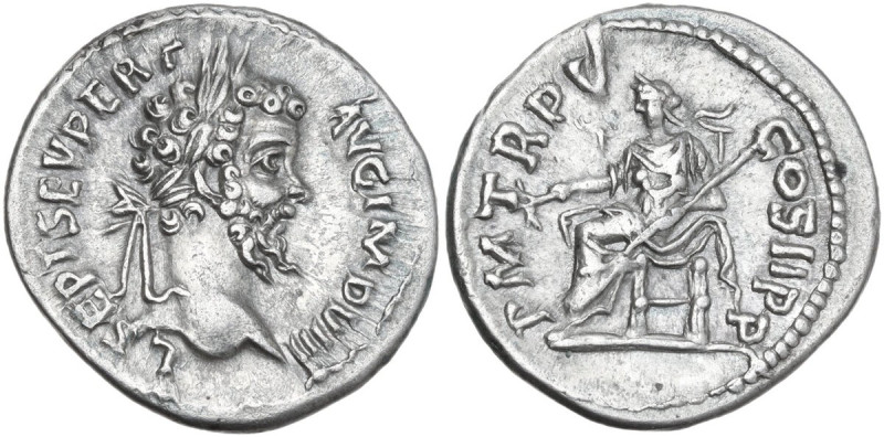 Septimius Severus (193-211). AR Denarius, 196-197. Obv. L SEPT SEV PERT AVG IMP ...