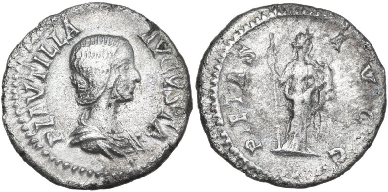 Plautilla, wife of Caracalla (died 212 AD). AR Denarius. Obv. Draped bust right....