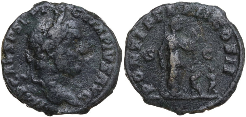 Geta (198-212). AE As, Rome mint, 210 AD. Obv. IMP CAES P SEPT GETA PIVS AVG. He...