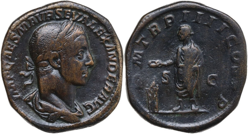 Severus Alexander (222-235). AE Sestertius, Rome mint, 225 AD. Obv. IMP CAES M A...