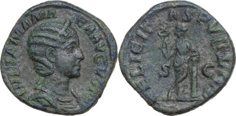 Julia Mamaea (died 235 AD). AE Sestertius, 222-235. Obv. Bust right, diademed, d...