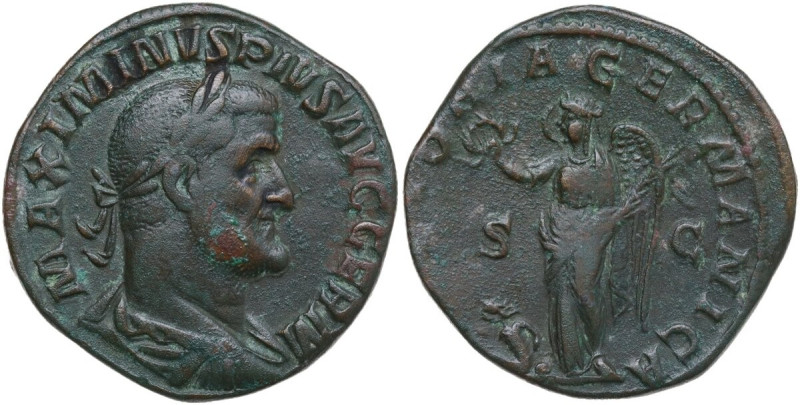 Maximinus I (235-238). AE Sestertius, 236-238. Obv. MAXIMINVS PIVS AVG GERM. Lau...