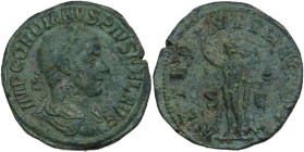 Gordian III (238-244 ). AE Sestertius, Rome mint. Obv. IMP GORDIANVS PIVS FEL AVG. Laureate, draped and cuirassed bust right. Rev. AETERNITATI AVG SC....