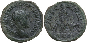 Gordian III (238-244). AE 31 mm, Viminacium mint (Moesia Superior), dated Year 2 (240-241). Obv. Laurete bust right, draped on left shoulder. Rev. Moe...