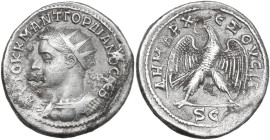 Gordian III (238-244). AR Tetradrachm, Antioch mint (Syria). Obv. Radiate and cuirassed bust left. Rev. Eagle standing front, head left, wings open, h...