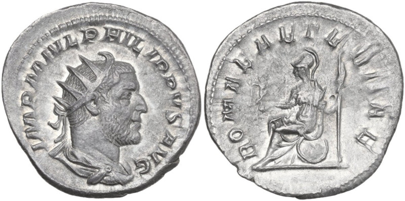 Philip I (244-249). AR Antoninianus, 247 AD. Obv. IMP M IVL PHILIPPVS AVG. Radia...