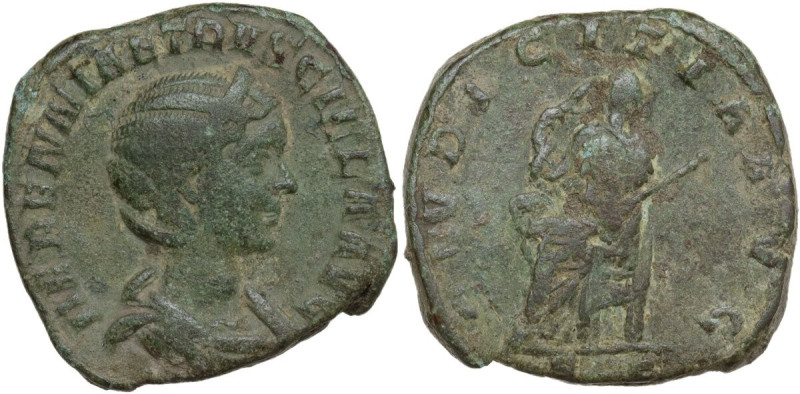 Herennia Etruscilla, wife of Trajan Decius (249-251). AE Sestertius, Rome mint, ...