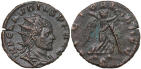 Claudius II Gothicus (268-270). BI Antoninianus, Mediolanum mint. Obv. IMP CLAVDIVS PF AVG. Radiate, draped and cuirassed bust right. Rev. VICTORIA AV...