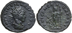 Quintillus (270 AD). AE Antoninianus, Cyzicus mint, 270 AD. Obv. IMP QVINTILLVS P F AVG. Bust of Quintillus, radiate, draped, cuirassed, right. Rev. I...