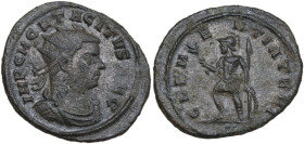 Tacitus (275-276). BI Antoninianus, Cyzicus mint. Obv. IMP C M CL TACITVS AVG. Radiate, draped and cuirassed bust right. Rev. CLEMENTIA TEMP. Mars sta...