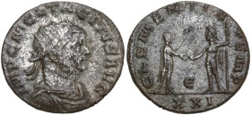 Tacitus (275-276). BI Antoninianus, Antioch mint. Obv. IMP C M CL TACITVS AVG. Radiate, draped and cuirassed bust right. Rev. CLEMENTIA TEMP. Emperor,...