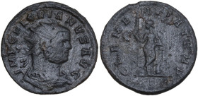 Florian (276 AD). BI Antoninianus. Rome mint. Obv. IMP C FLORIANVS AVG. Radiate, draped and cuirassed bust right. Rev. CLEMENTIA TEMP. Clementia stand...