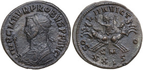 Probus (276-282). BI Antoninianus, Cyzicus mint. Obv. IMP C M AVR PROBVS PF AVG. Radiate bust left, in imperial mantle, holding sceptre surmounted by ...