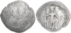 Alexius I, Comnenus (1081-1118). AR Miliaresion, Constantinople mint. Obv. The Virgin orans standing facing, wearing pallium and maphorium. Rev. Alexi...