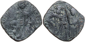Isaac I Comnenus (1184-1191) as usurper in Cyprus. AE Tetarteron, Type B, uncertain secondary Cypriot mint, c. 1187-1191. Obv. Christ Pantokrator enth...