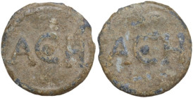 The Roman Empire. PB Tessera, 1st century BC-1st century AD. D/ ACH. R/ ACH. Rostowzew 3374. PB. 4.04 g. 17.00 mm. EF.