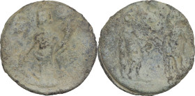 The Roman Empire. PB Tessera, 1st century BC-1st century AD. D/ Fortuna standing left, holding rudder and cornucopiae. R/ Venus standing right, leanin...