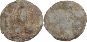The Roman Empire. PB Tessera, 1st century BC-1st century AD. D/ Uncertain. R/ Blank. PB. 1.67 g. 13.25 mm. About F.