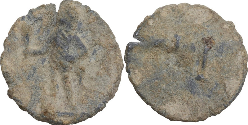 The Roman Empire. PB Tessera, 1st century BC-1st century AD. D/ Diana (?) standi...