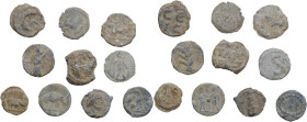 Leads from Ancient World. Lot of ten (10) roman lead tesserae. Various dimensions and depictions. Interesting study lot.