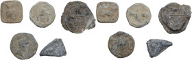Leads from Ancient World. Lot of five (5) unclassified leaden tesserae. A nice study lot.