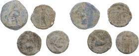Leads from Ancient World. Lot of four (4) unclassified leaden tesserae. Important tesserae lot.