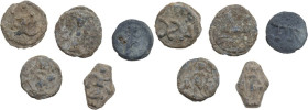 Leads from Ancient World. Lot of five (5) unclassified leaden tesserae. Large tesserae.