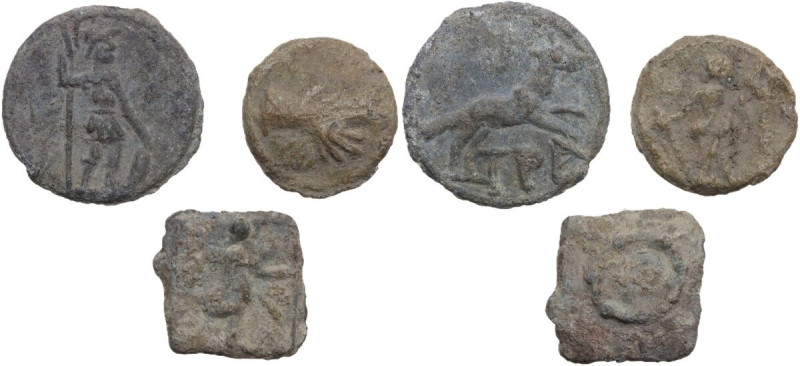 Leads from Ancient World. Lot of three (3) unclassified leaden tesserae.