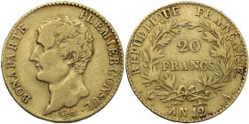 France. Napoleon Bonaparte (1801-1815). AV 20 francs, AN 12 A. Fr. 480. AV. 6.35 g. 21.00 mm. XF.