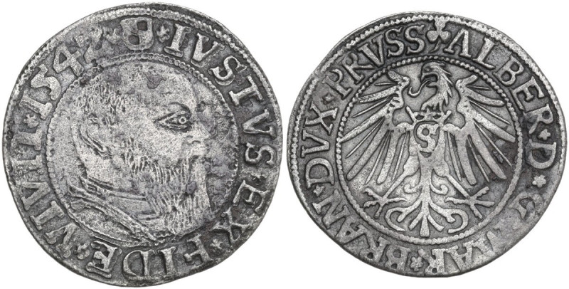 Germany. Albert of Brandenburg-Ansbach (1525-1569). AR Groschen 1542, Preussen, ...