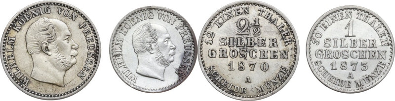 Germany. Wilhelm I (1861-1888). Lot of two (2) AR denominations; including: 2 1/...