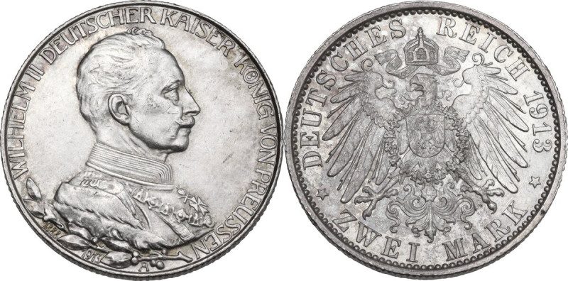 Germany. Wilhelm II (1888-1918). AR 3 Mark, Berlin mint, 1913A. KM 533. AR. 11.1...