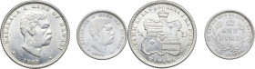 Hawaii. Kalakaua (1874-1891). Lot of 2 AR coins; including: Quarter Dollar 1883 and Dime 1883. AR. VF.