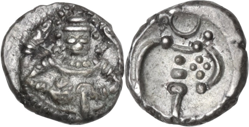 India. British Protectorate, Anonymous. AR 2 Puttuns, Cochin, 1856-1858. Obv. Sh...