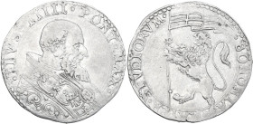 Italy. Pio V (1566-1572), Antonio Michele Ghislieri. AR Bianco, Bologna mint. CNI 10; M. 49; Berm. 1116. AR. 4.83 g. 29.50 mm. Good VF.