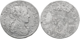 Italy. AR Liugino anonimo, Fosdinovo mint, 1666. Camm. 65. AR. 2.02 g. 20.00 mm. VF.