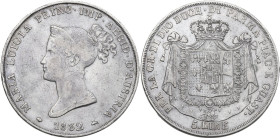 Italy. Maria Luigia d'Austria (1815-1847), Duchessa di Parma, Piacenza e Guastalla. AR 5 Lire 1832, Parma mint. Pag. (Regno) 7; Mont. 117. AR. 24.75 g...