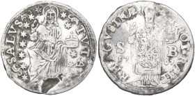 Italy. Republic (1358-1806). AR Perpera 1707, Ragusa mint. CNI 169. AR. 5.78 g. 26.25 mm. Metal flaw, otherwise. About VF.