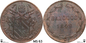 Italy. Pio IX (1846-1878). CU Baiocco 1849 A. IV Rome mint. CNI 41; M. 31g; Pag. (Regno) 501. CU. 9.50 g. 30.00 mm. Encapsulated by Classical Coin Gra...