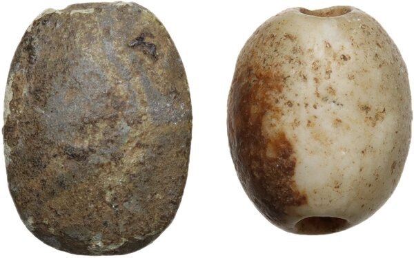 TWO ANCIENT SCARABS Ancient Near East and Egypt, c. 2nd-1st millennium BC. Lot o...