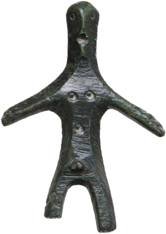 UMBRO-SABELLIAN FIGURINE Central Italy, Umbria, 4th-3rd century BC. Bronze statu...
